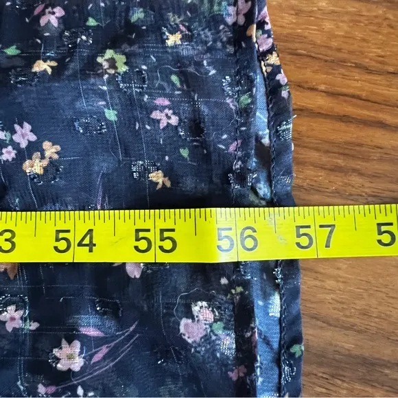 Slate &amp; Willow Black Floral Puff Sleeve Smocked Dress Sz XS