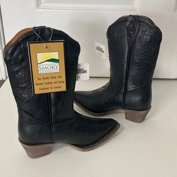 Smoky Mountain Black Victoria Sequin Cowgirl Boots Size 11 NEW