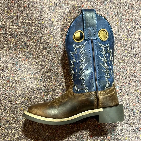 Smoky Mountain Boots Youth Dusty Square Toe Boots Blue Brown Kids