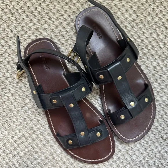 Soeur THALES SANDALS, Black Leather Sandals