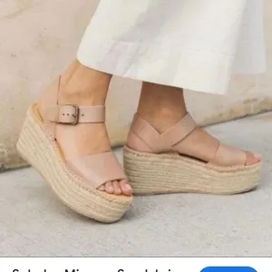 SOLUDOS Minorca Platform Espadrille Cognac Sandals Sz 10 Worn Once