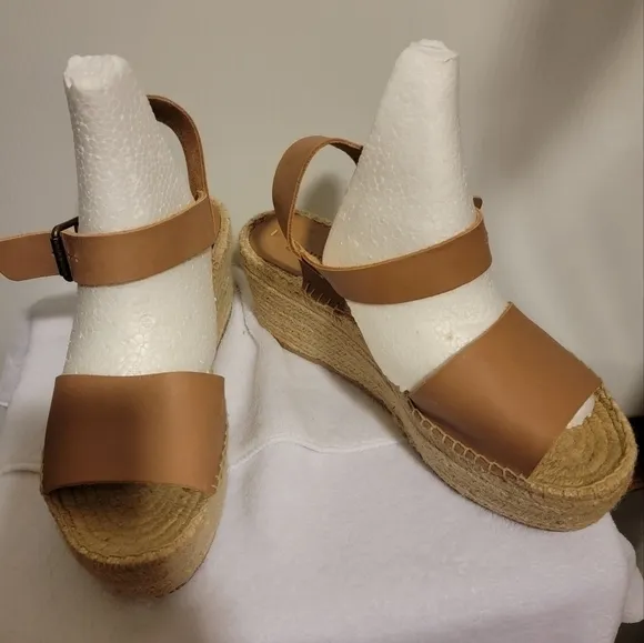 SOLUDOS Minorca Platform Espadrille Cognac Sandals Sz 10 Worn Once
