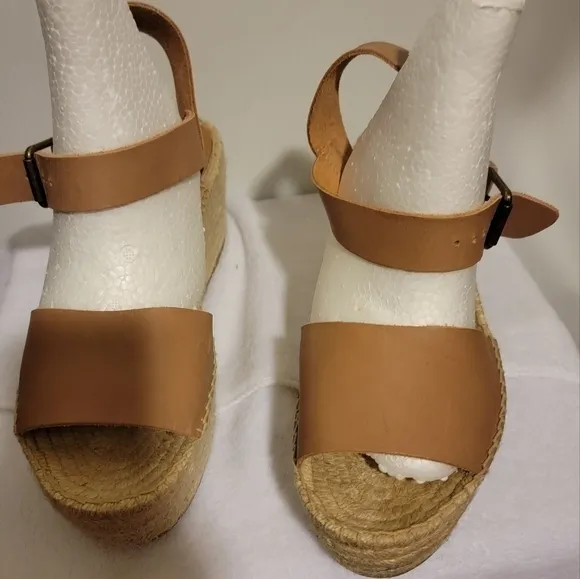 SOLUDOS Minorca Platform Espadrille Cognac Sandals Sz 10 Worn Once