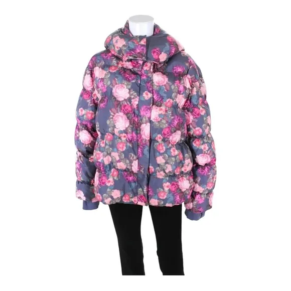 SOMETHING NAVY x Revolve Purple Pink Floral Puffer Jacket XXL NWT