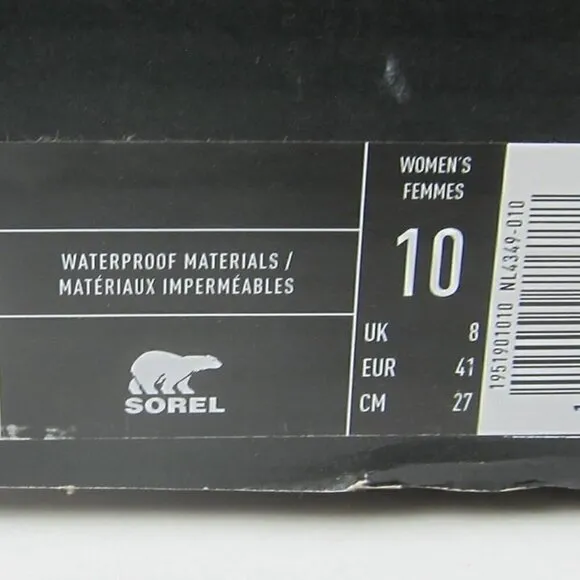 Sorel 10 Black Leather Boots High Heel Chelsea Ankle Waterproof NEW IN BOX