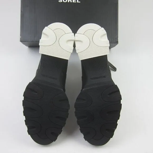 Sorel 10 Black Leather Boots High Heel Chelsea Ankle Waterproof NEW IN BOX
