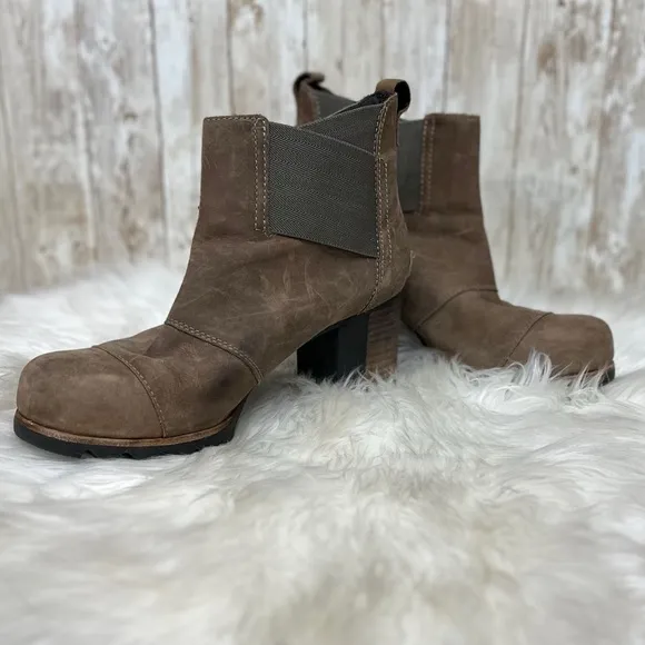Sorel Addington Waterproof Leather Chelsea Heel Boots [S5009]