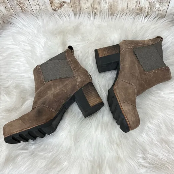 Sorel Addington Waterproof Leather Chelsea Heel Boots [S5009]