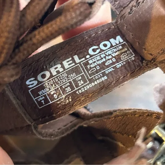 Sorel Bailee Lace Up Gladiator Sandals Leather Size 7