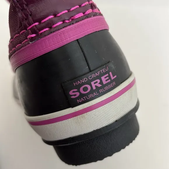 Sorel‎ Black Purple Lined Snow Waterproof Boots Mens Size 4