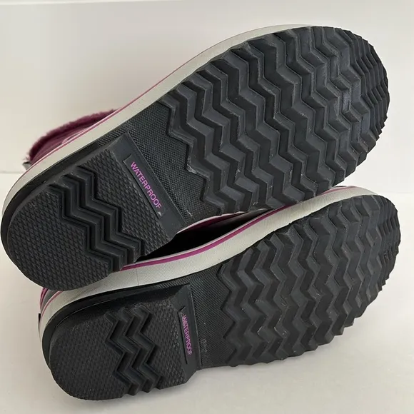 Sorel‎ Black Purple Lined Snow Waterproof Boots Mens Size 4