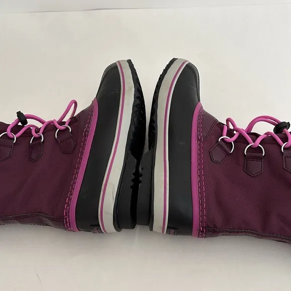 Sorel‎ Black Purple Lined Snow Waterproof Boots Mens Size 4