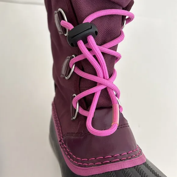 Sorel‎ Black Purple Lined Snow Waterproof Boots Mens Size 4