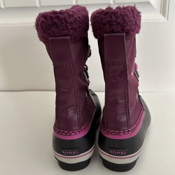 Sorel‎ Black Purple Lined Snow Waterproof Boots Mens Size 4