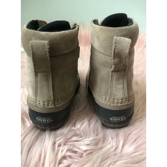 Sorel Boys Cheyanne II Duck Boot Brown Black Suede Ankle Straps Hook &amp; Loop 12