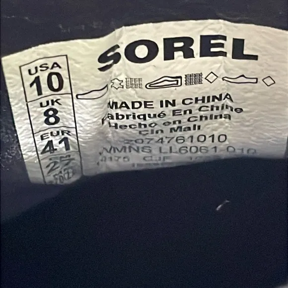 Sorel Brex Chelsea Chunky High Heel Boots Black Neon Green Waterproof Size 10
