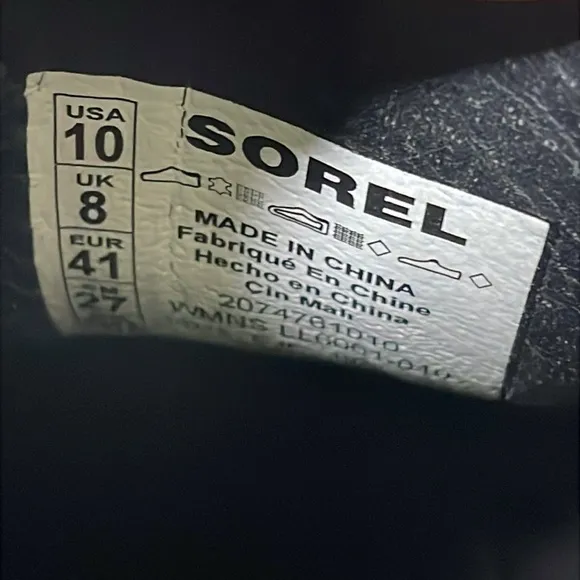 Sorel Brex Chelsea Chunky High Heel Boots Black Neon Green Waterproof Size 10