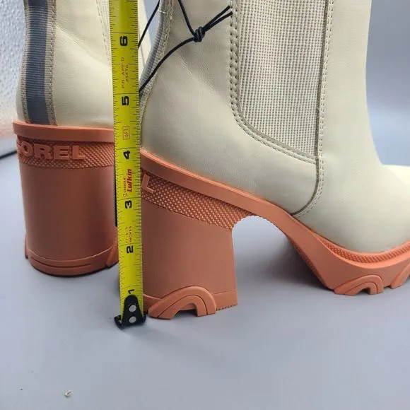 Sorel Brex Chelsea Womens Boots Waterproof Pull On Heels Natural Pink Sz 8.5 New