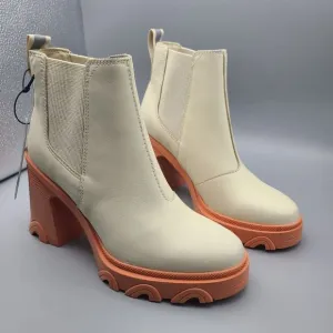 Sorel Brex Chelsea Womens Boots Waterproof Pull On Heels Natural Pink Sz 8.5 New