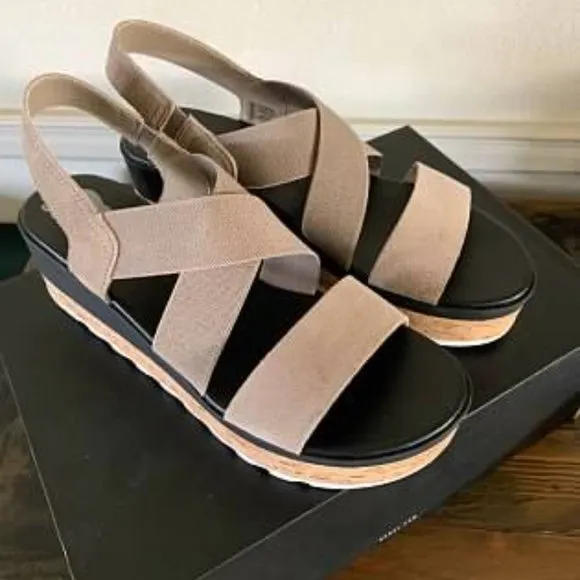Sorel Cameron Flatform Slingback Sandals Taupe-NIB- SZ 10