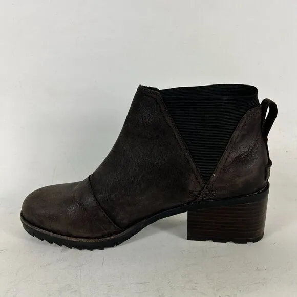 Sorel Cate Chelsea Boots Women's 9.5 Brown Leather Waterproof Ankle NL3712-205
