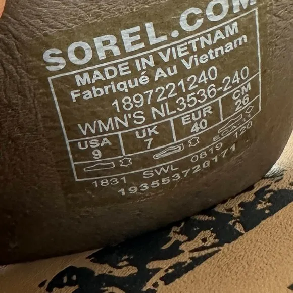 Sorel Ella Sandals Open Toe Metallic Leather Comfortable Taupe Brown Size 9