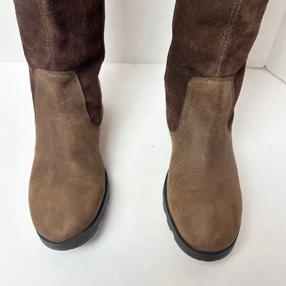 Sorel Emelie Women's Tall Riding Boots Brown Suede Leather Waterproof Size 6.5