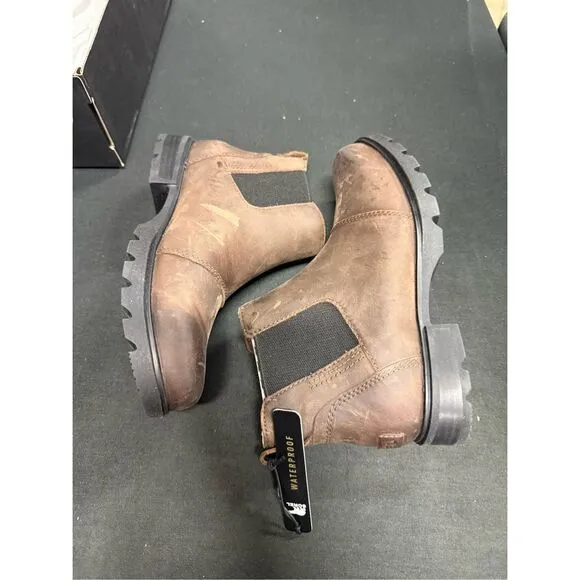 Sorel Emilie III Waterproof Chelsea Boots Tobacco Black 6