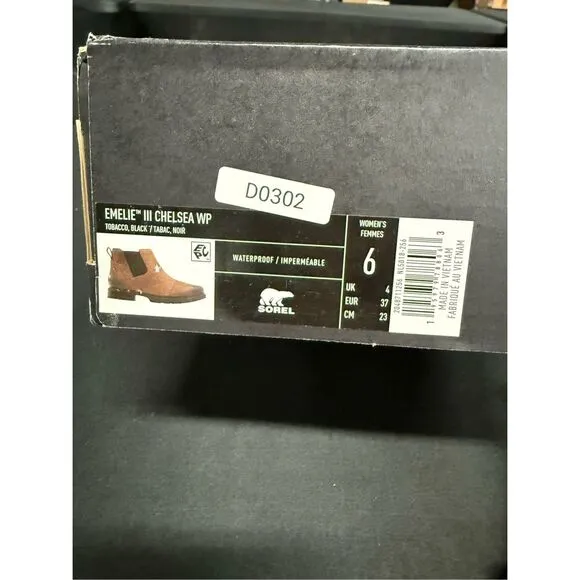 Sorel Emilie III Waterproof Chelsea Boots Tobacco Black 6