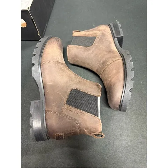 Sorel Emilie III Waterproof Chelsea Boots Tobacco Black 6