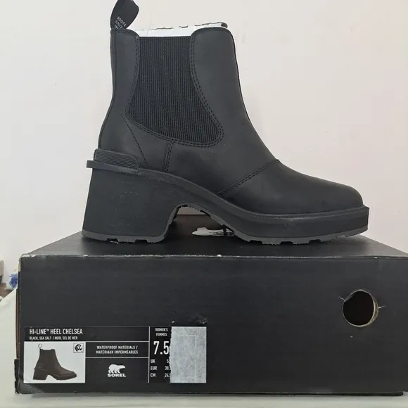 Sorel hi-line chelsea boot black 7.5 NWT