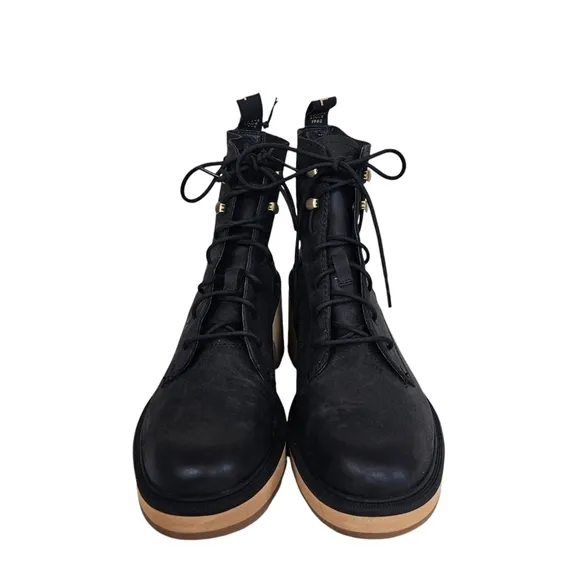 Sorel Hi-Line Lace Up Lug Combat Boots leather Chunky Waterproof