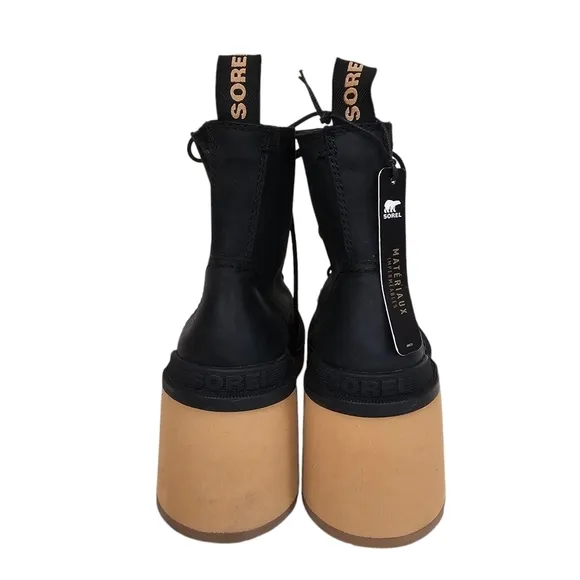 Sorel Hi-Line Lace Up Lug Combat Boots leather Chunky Waterproof