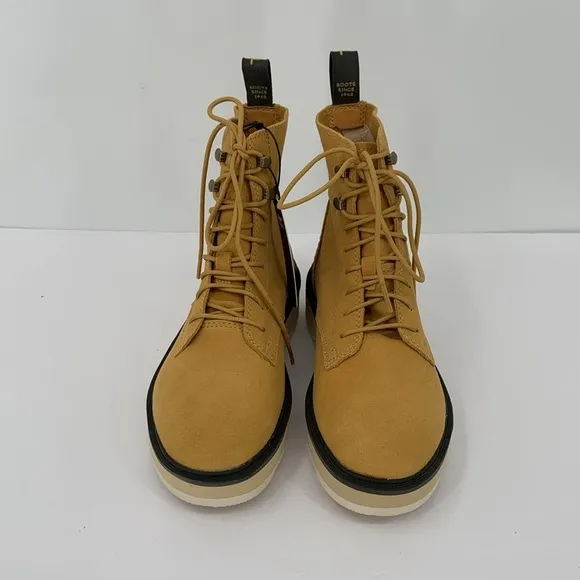 Sorel Hi-line lug boots suede leather waterproof chunky shoe winter tan new 9
