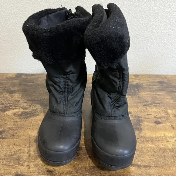 Sorel Kids Winter Boots Size 3 Black Waterproof SB07