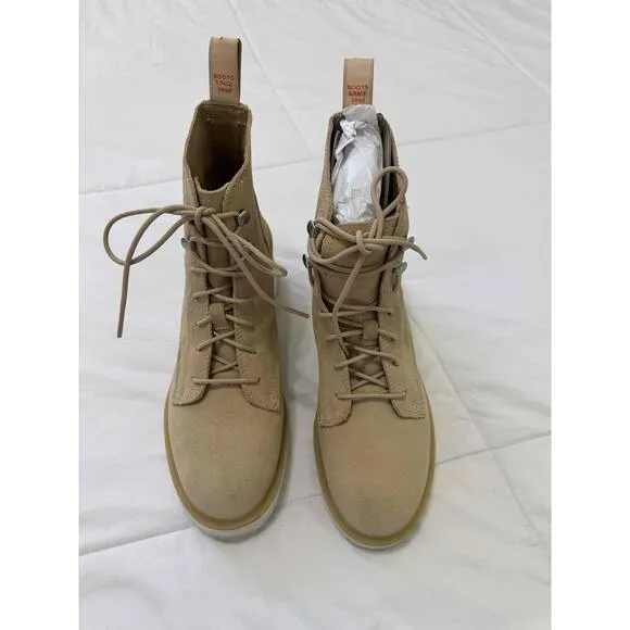 Sorel Lace-Up Chunky Heel Beige Boots WMN'S NL4875-209 Size USA 8.5
