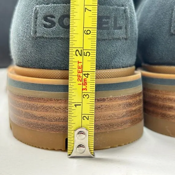 Sorel Lennox Suede Lace Lug Sole Waterproof Boot Dark Moss, Gum 2 Women 10.5 NWB