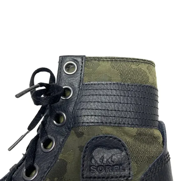SOREL Lexie Youth Camo Camouflage Wedge Lace Up Boots Green Size 1