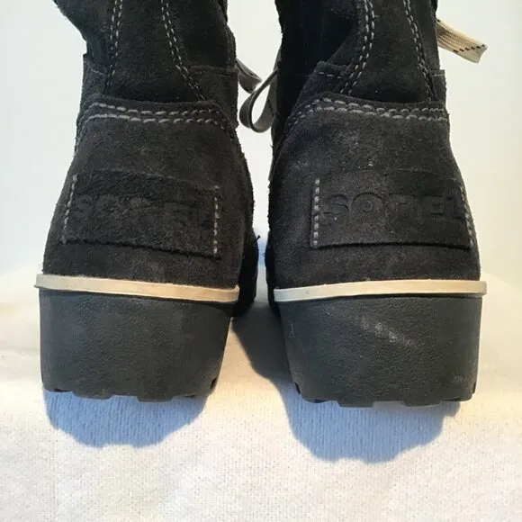 Sorel Meadow Lace Premium Black Suede Winter Boots  Size 9