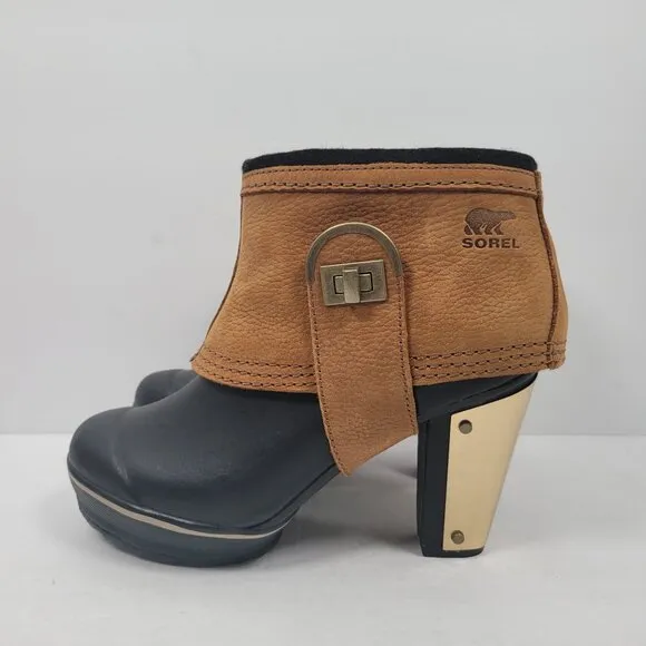 Sorel Medina II Women's Brown Black Waterproof Ankle Boots NL2086-010 US Size 7