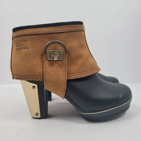 Sorel Medina II Women's Brown Black Waterproof Ankle Boots NL2086-010 US Size 7