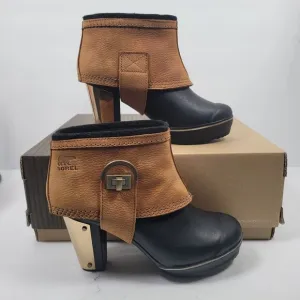 Sorel Medina II Women's Brown Black Waterproof Ankle Boots NL2086-010 US Size 7