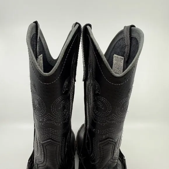 SOREL Slimwestern Women 8.5 Boots Waterproof Black Pilsner Western Harness