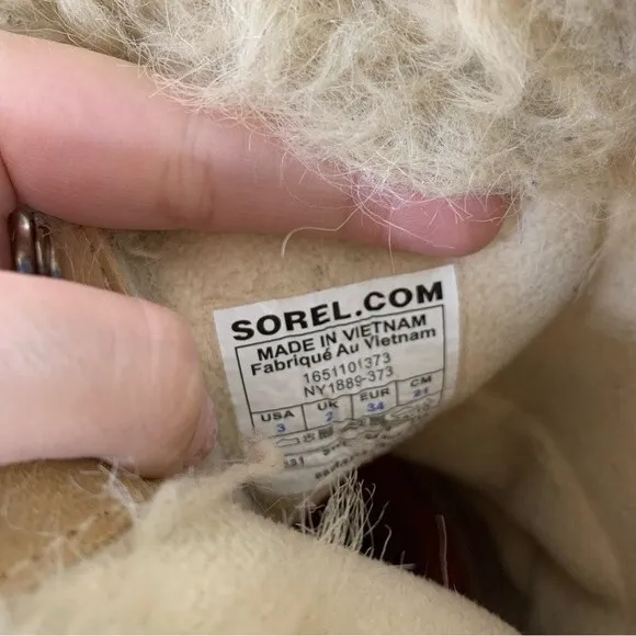 Sorel Tan Fur Waterproof Winter Boots Size 3