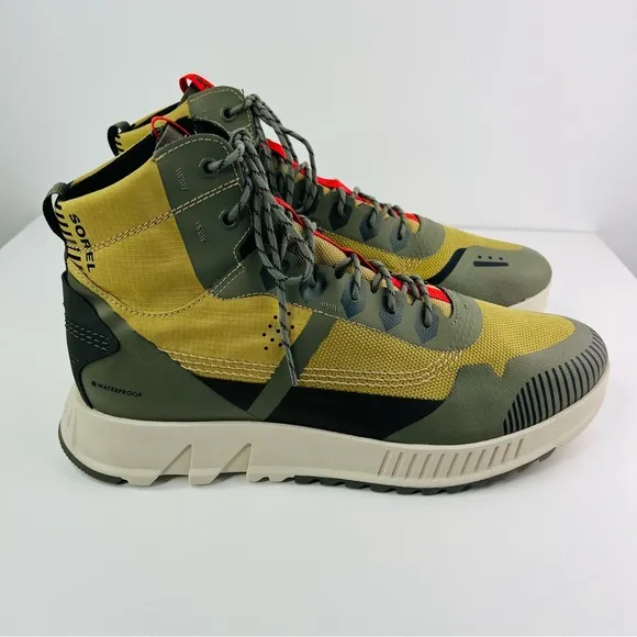 Sorel Tan Green Mac Hill Lite Rush Waterproof Sneaker Lace Up Casual Boots NWT