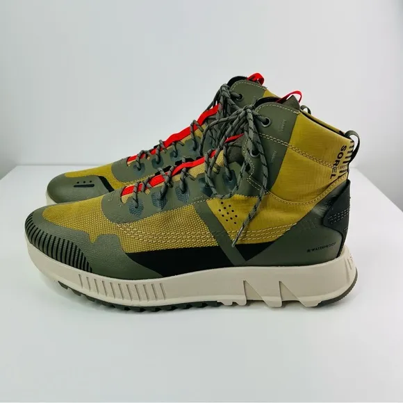 Sorel Tan Green Mac Hill Lite Rush Waterproof Sneaker Lace Up Casual Boots NWT