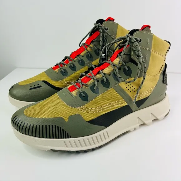 Sorel Tan Green Mac Hill Lite Rush Waterproof Sneaker Lace Up Casual Boots NWT