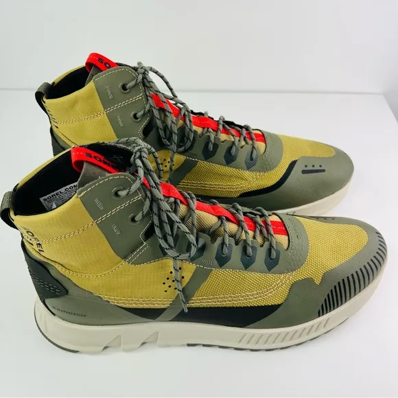 Sorel Tan Green Mac Hill Lite Rush Waterproof Sneaker Lace Up Casual Boots NWT