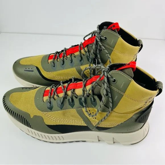 Sorel Tan Green Mac Hill Lite Rush Waterproof Sneaker Lace Up Casual Boots NWT
