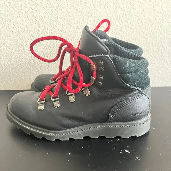 Sorel Unisex Madson Black Waterproof Hiker Boots Size 2 Style NY2994-010